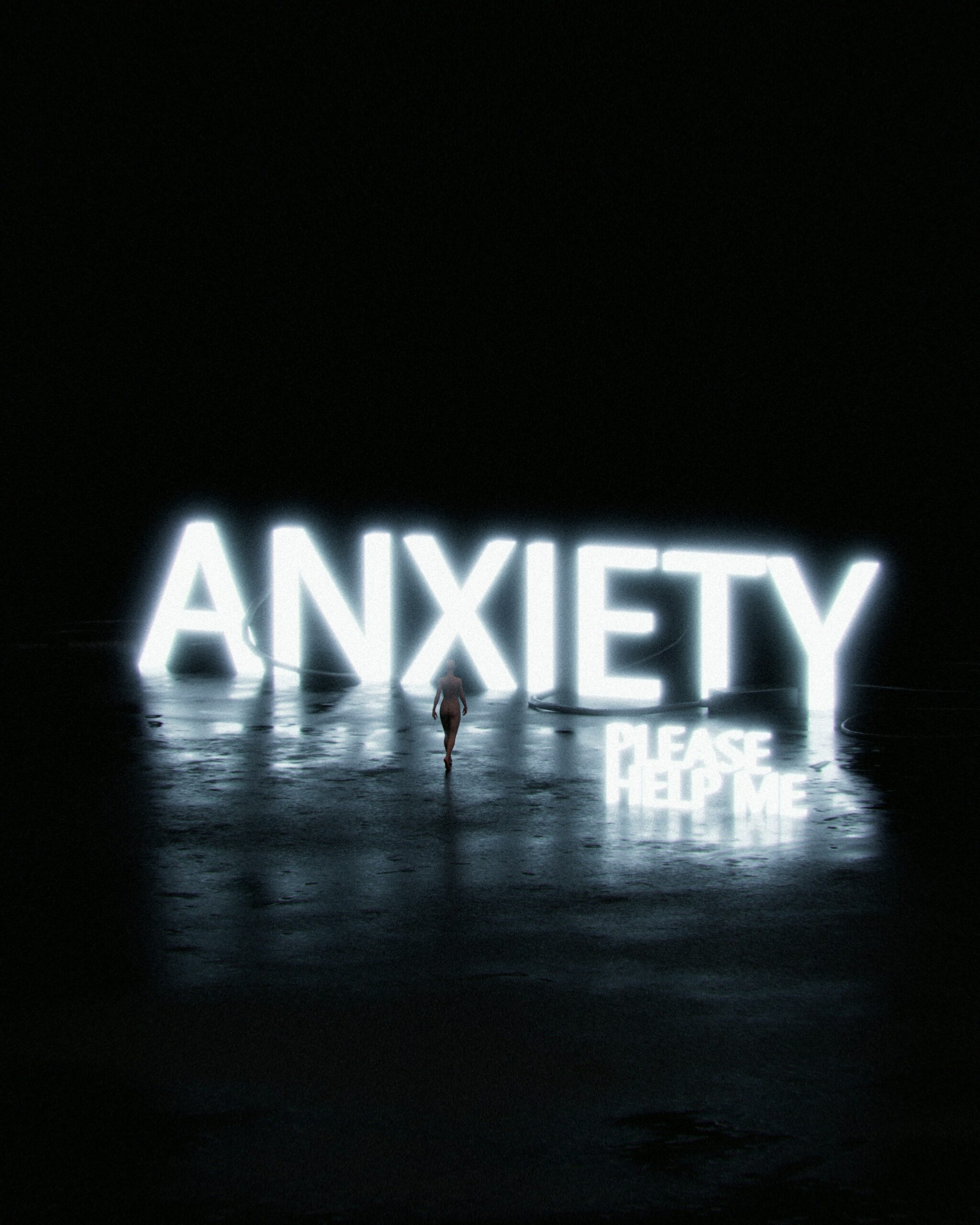 Bold “Anxiety” graphic representing teen school stress and emotional overwhelm – Canterbury therapy support