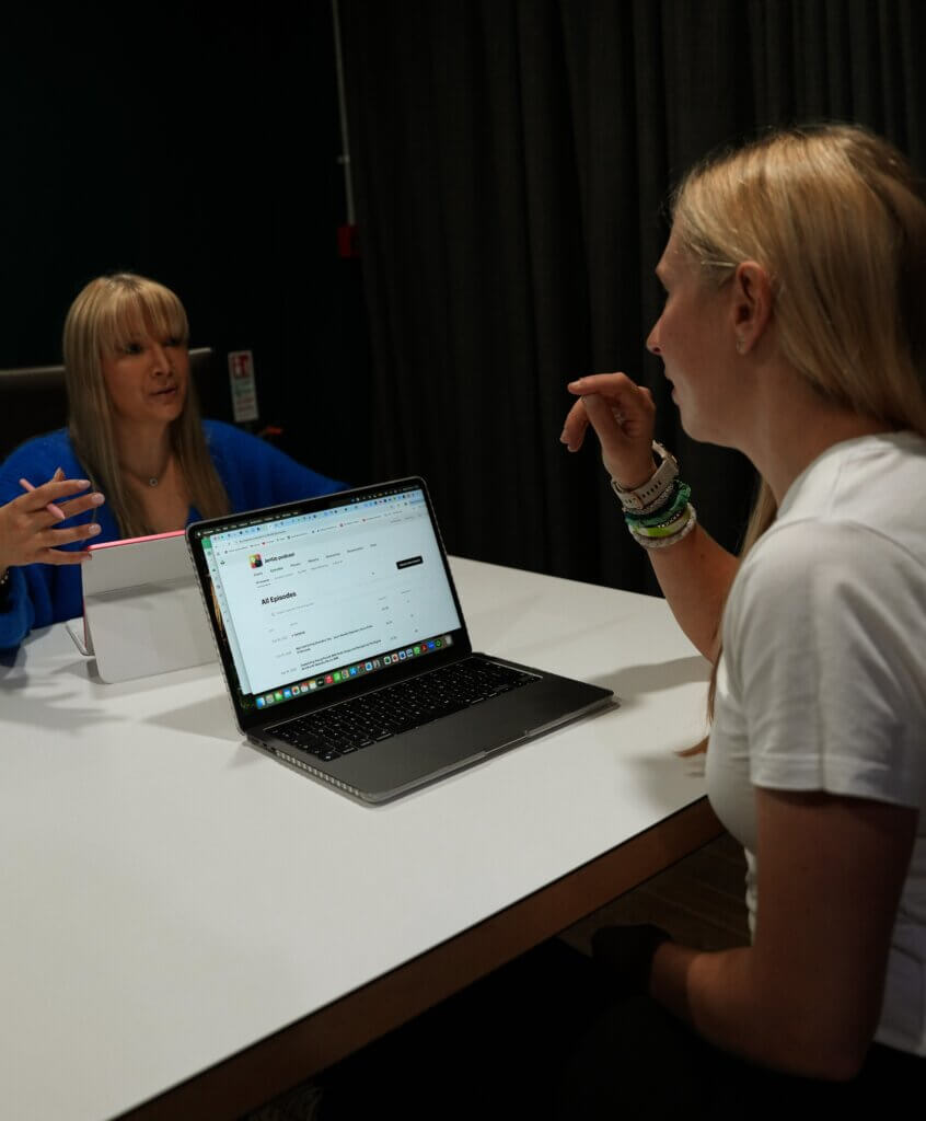 Becky Stone discussing eating disorder support and physical health with a client